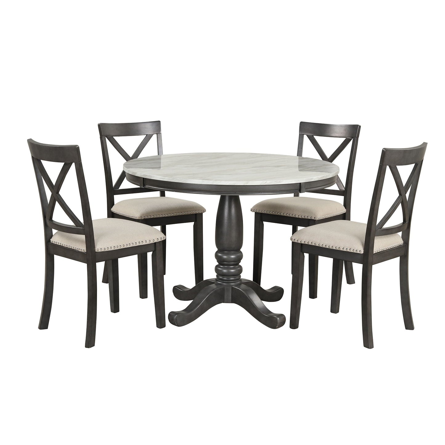 Elegant 5 Pieces Dining Table and 4 Chairs Set
