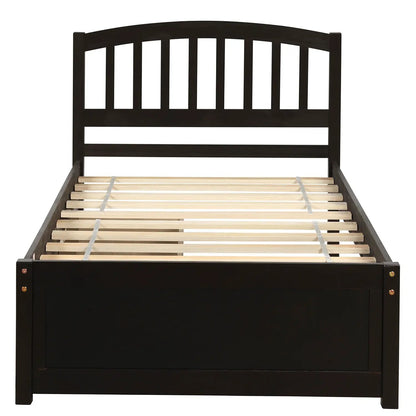 Wood Platform Storage Bed With Two Drawers