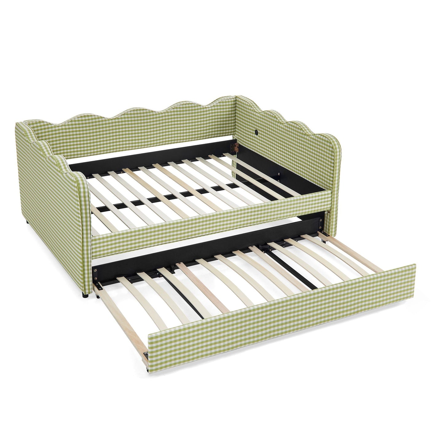 Gingham Daybed With Usb Port And The Wave Shape