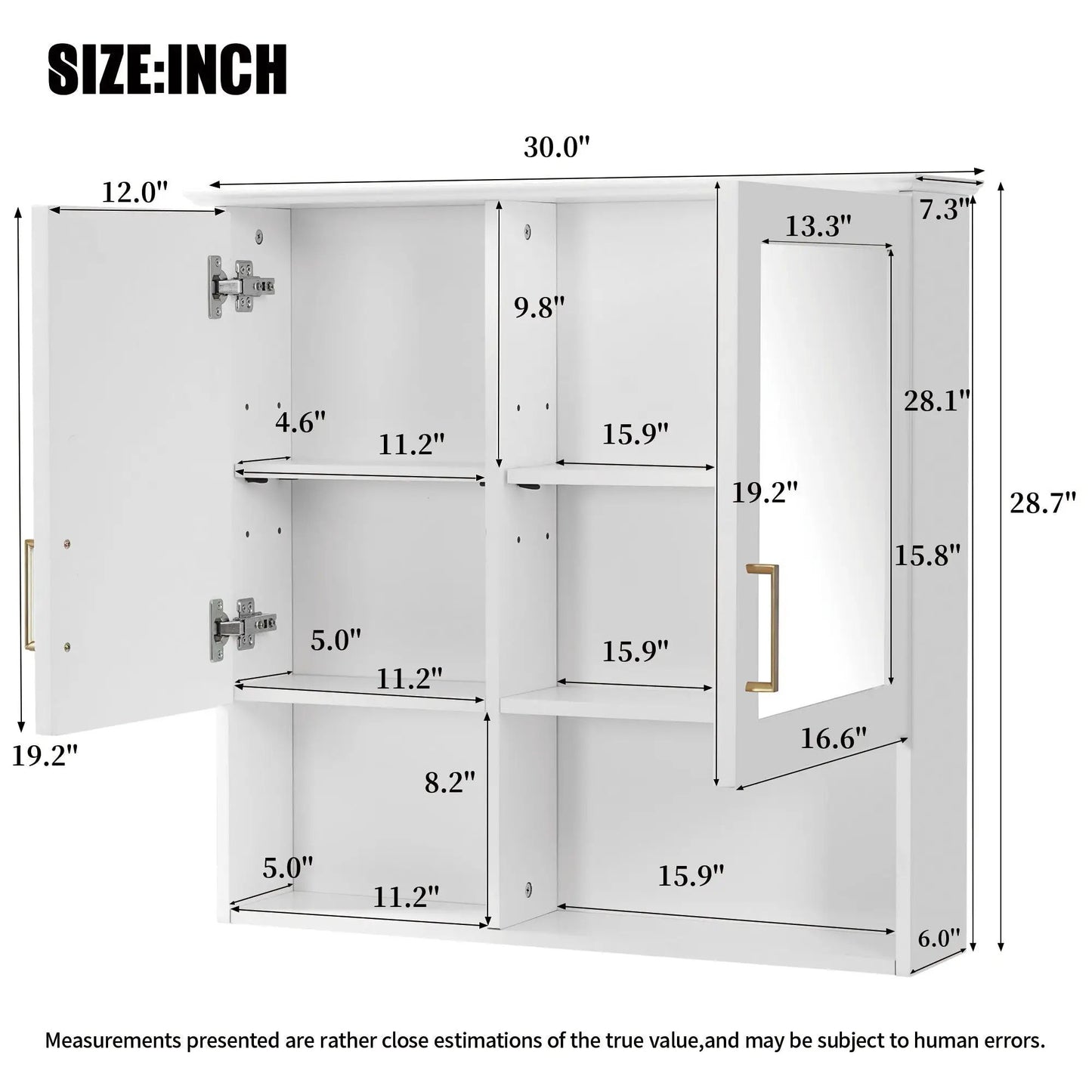 2-in-1 wall-mounted medicine cabinet with adjustable shelves and HD mirror on Tampa Home & Garden Store