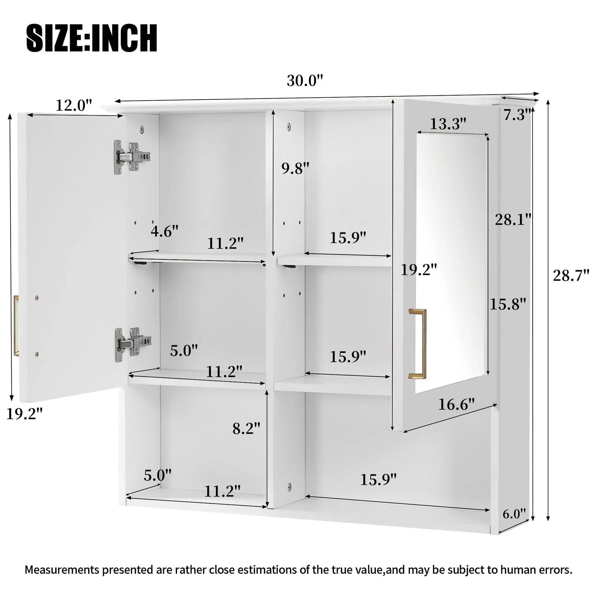 2-in-1 wall-mounted medicine cabinet with adjustable shelves and HD mirror on Tampa Home & Garden Store