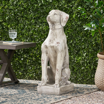 MGO Dog Decor outdoor dog statue antique weathered finish HouseOfZazla on Tampa Home & Garden Store