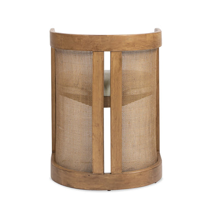 Curved dining arm chair with wooden frame and caned panels by HouseOfZazla on Tampa Home & Garden Store