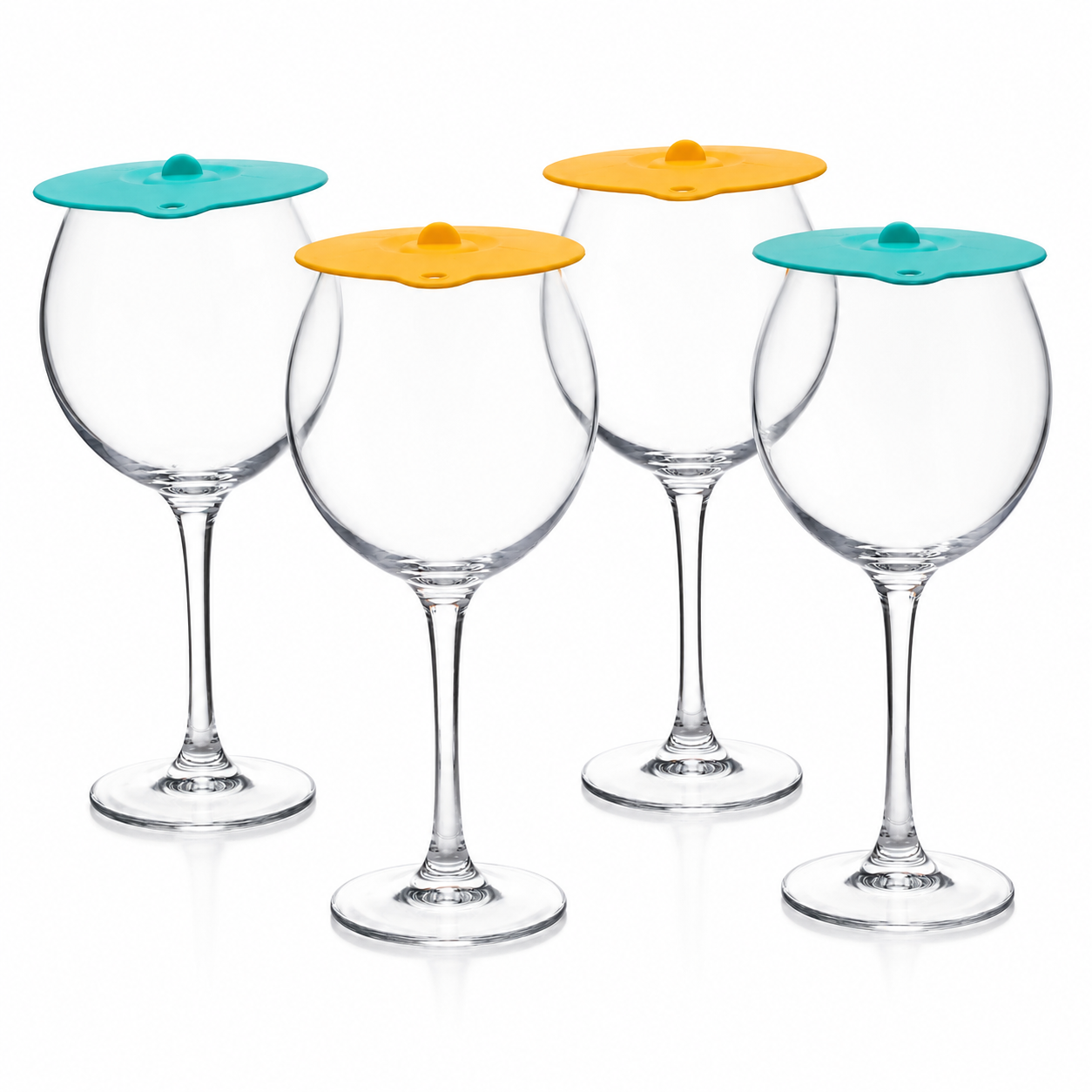Floating Wine Glasses for Pool Set of 4 with Lids
