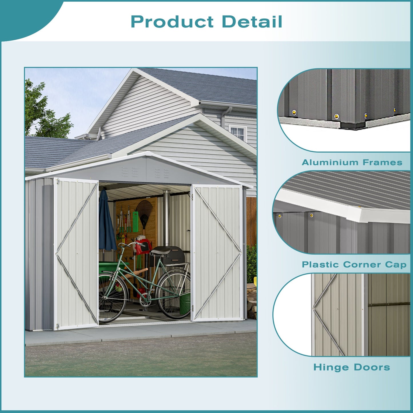 10 By 12 Feet Galvanized Steel Storage Shed