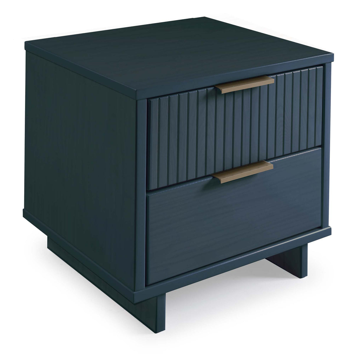 Granville Nightstand with 2 Drawers in dark teal solid wood with brass pulls on Tampa Home & Garden Store