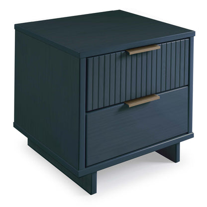 Granville Nightstand with 2 Drawers in dark teal solid wood with brass pulls on Tampa Home & Garden Store