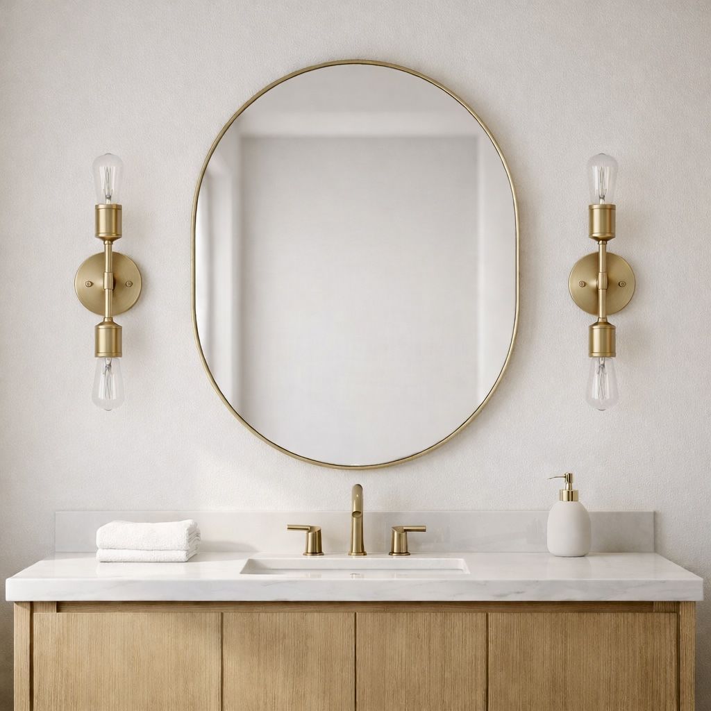 Reverie double lights bathroom wall sconce pair in clear glass and gold by HouseOfZazla on Tampa Home & Garden Store