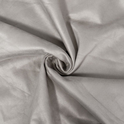 Upholstery fabric gray satin close-up with soft sheen and drape for luxury bed design on Tampa Home & Garden Store