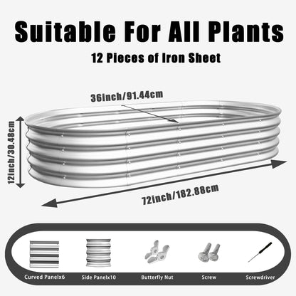 HouseOfZazla heavy‑duty galvanized raised garden bed kit planters with curved and side panels 12 pieces on Tampa Home & Garden Store