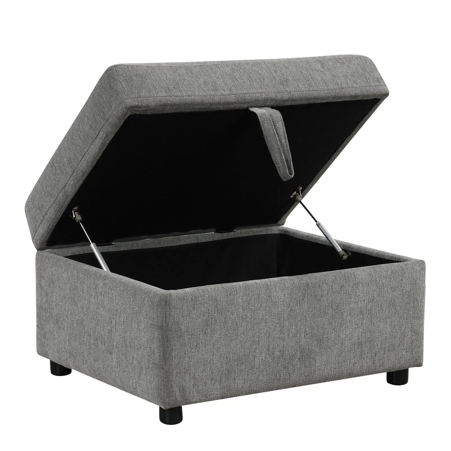 Sectional sofa with lift-top storage ottoman in grey fabric, 2-piece living room set on Tampa Home & Garden Store