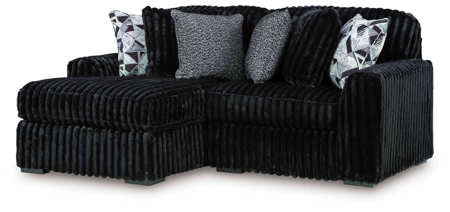 Midnight Madness Sectional and Jumbo Corduroy
