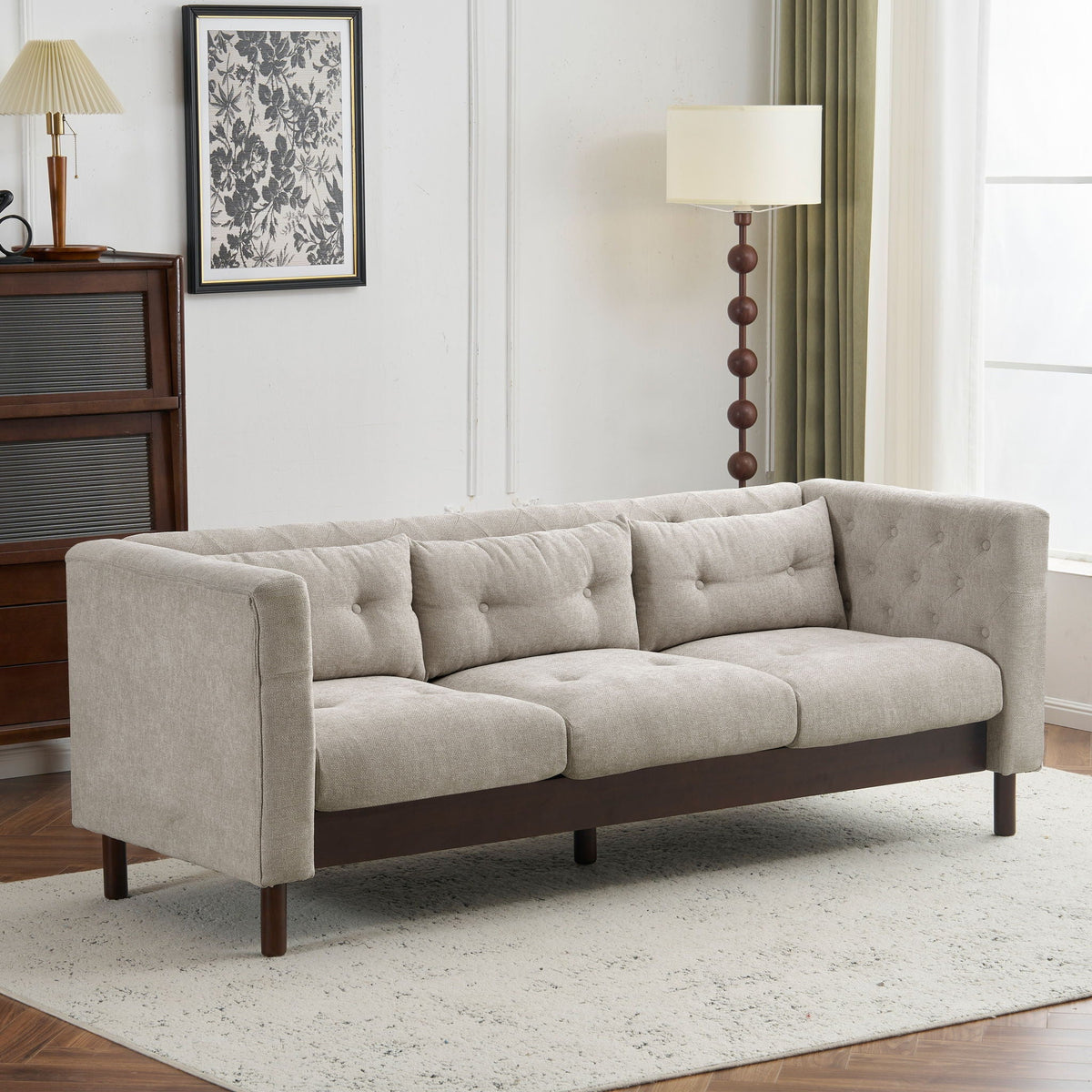Luxurious Tufted Upholstered Living Room Sofa