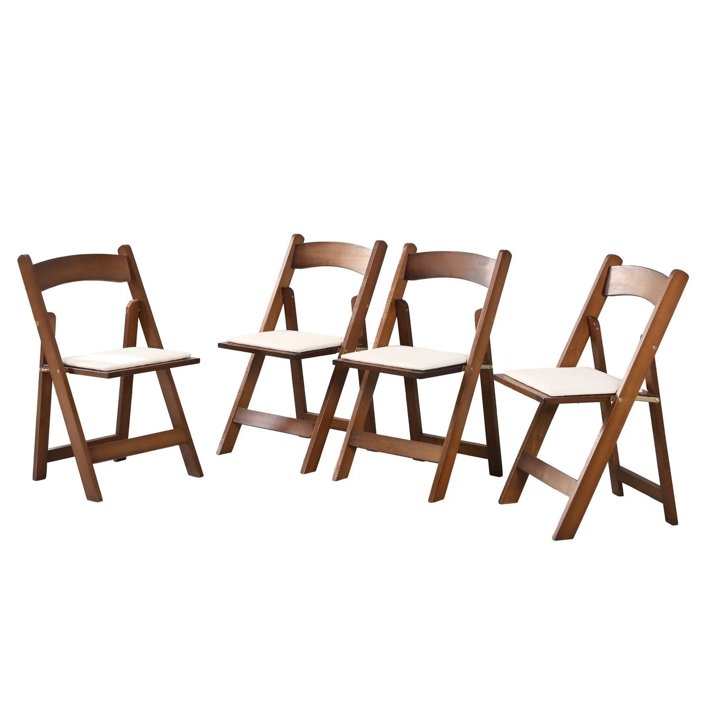 Solid Wood Upholstered Folding Chairs Dining Set