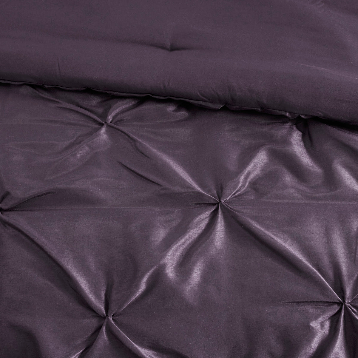 7 Piece Tufted Comforter Set Plum Queen by HouseOfZazla, plum satin tufted bedding on Tampa Home & Garden Store