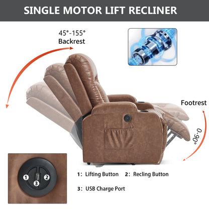 the Brown Infinite Position Power Lift Recliner