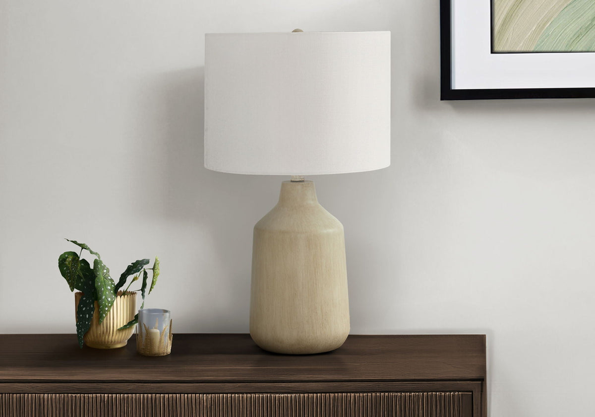 Lighting Table Lamp Concrete Contemporary white shade base HouseOfZazla on Tampa Home & Garden Store