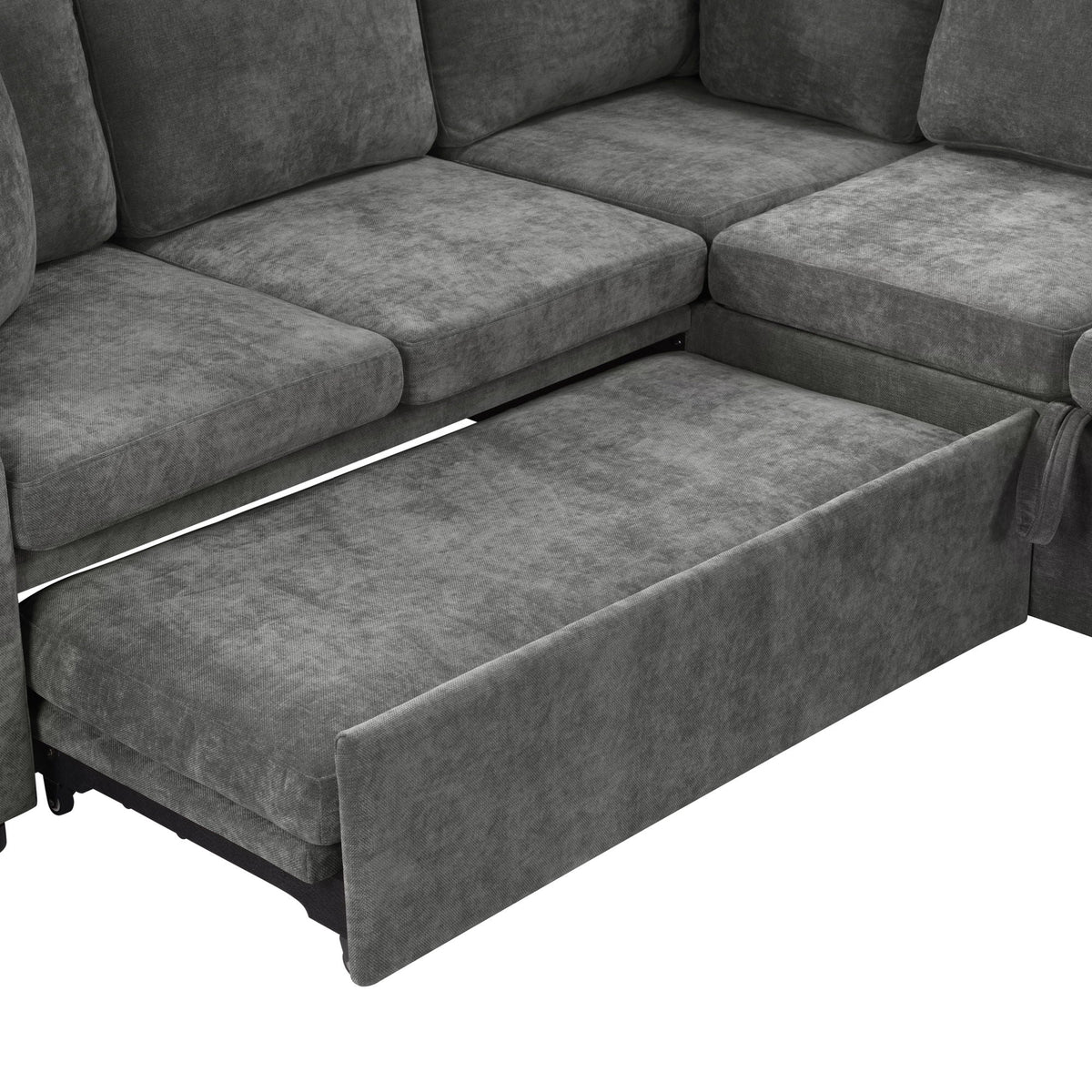 Modern L-shaped sleeper sectional sofa bed with hidden storage in gray upholstery HouseOfZazla on Tampa Home & Garden Store
