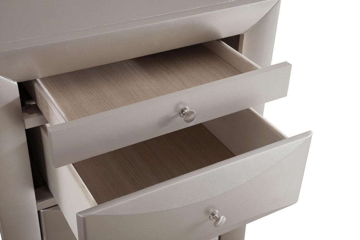 7 Drawer Lingerie Chest with Sleek Gray Finish and light wood interior, HouseOfZazla on Tampa Home & Garden Store
