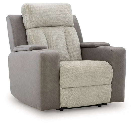 WhipLash power recliner with adjustable headrest in beige sisal by Unique Piece Furniture on Tampa Home & Garden Store