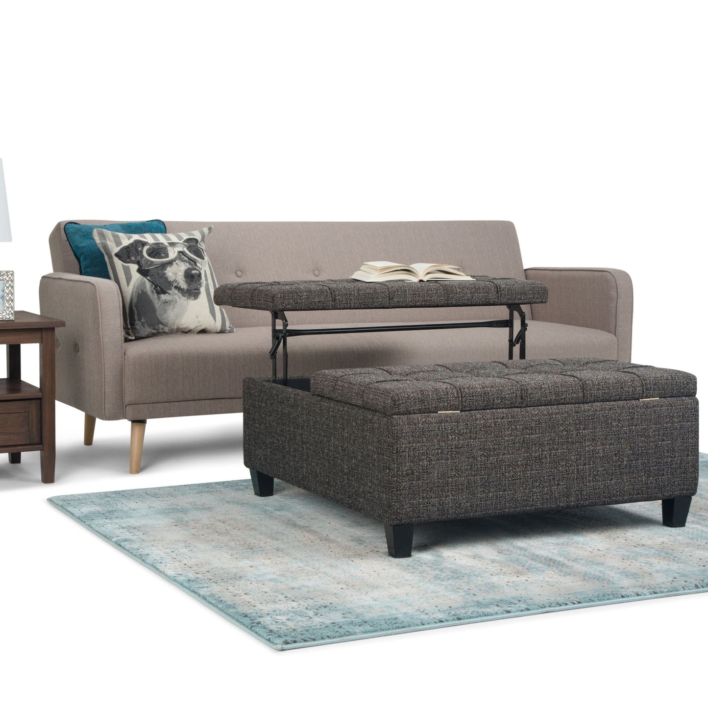 Harrison Upholstered Coffee Table Storage Ottoman