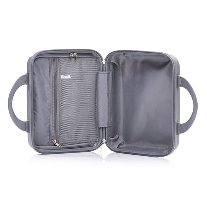 4-piece spinner luggage set interior in light gray with mesh pockets by HouseOfZazla on Tampa Home & Garden Store