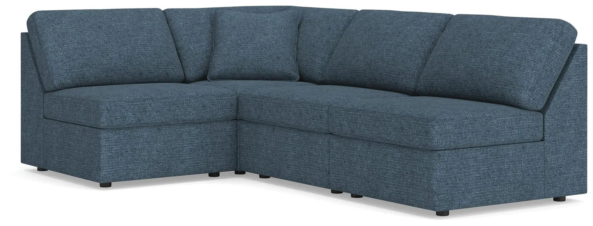 Modmax Sectional Ink, stationary blue fabric L-shaped sofa with cushions by Unique Piece Furniture on Tampa Home & Garden Store