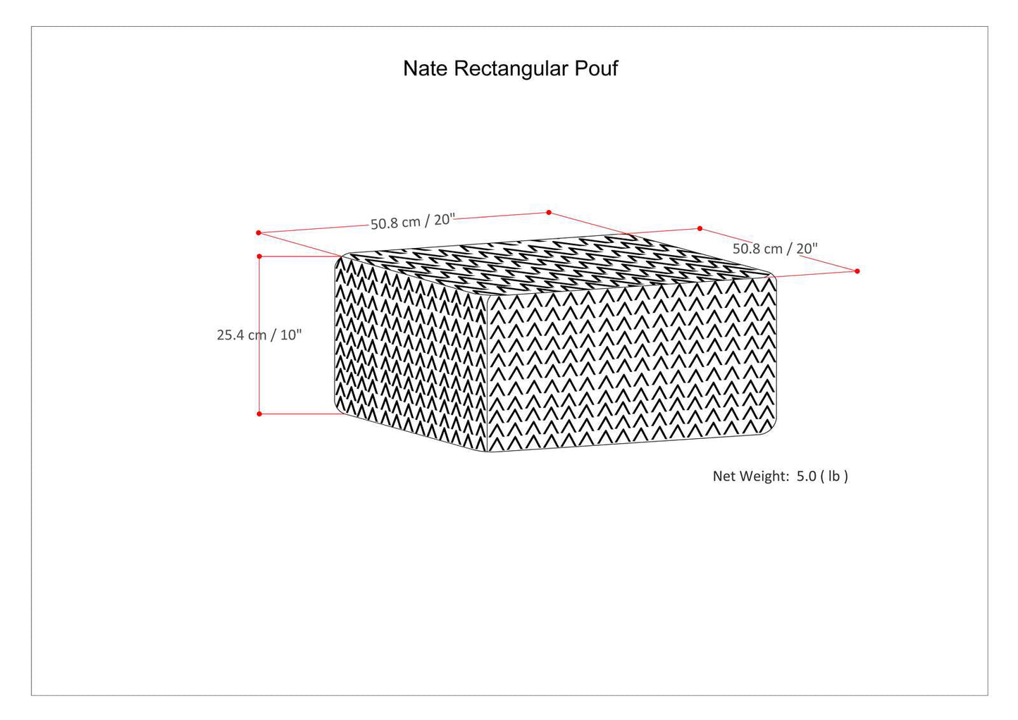 Nate Square Pouf Patterned Grey Melange accent pouf by HouseOfZazla on Tampa Home & Garden Store