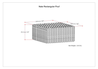 Nate Square Pouf Patterned Grey Melange accent pouf by HouseOfZazla on Tampa Home & Garden Store