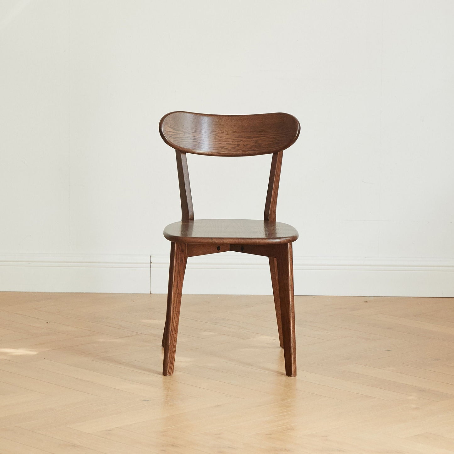 Simple dining chair curved backrest brown solid wood with round seat Unique Piece Furniture on Tampa Home & Garden Store