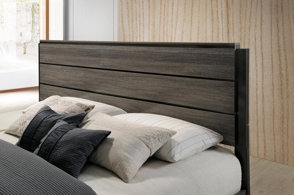 Ioana Contemporary Wood Panel Bed dark espresso finish with panel headboard by HouseOfZazla on Tampa Home & Garden Store
