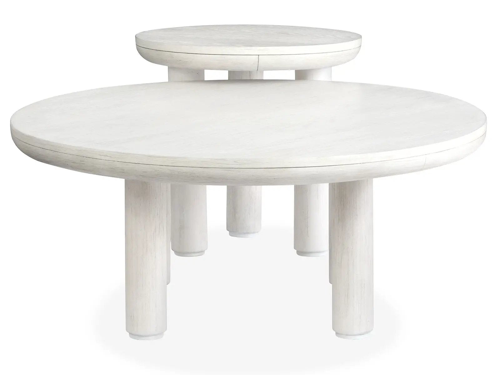 Sunset Cove nesting cocktail table with casters in whitewashed wood on Tampa Home & Garden Store