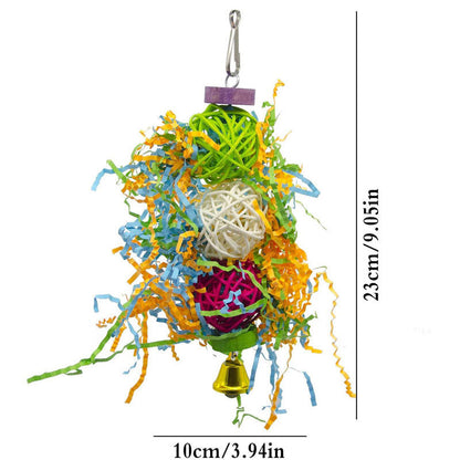 3pc bird toy set with rattan balls colorful grass hanging bell Sell My Stuff on Tampa Home & Garden Store
