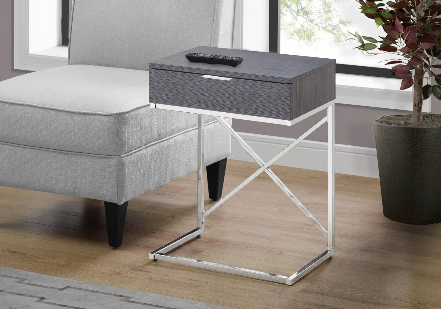 Accent Side Table With Storage Drawer Large Top