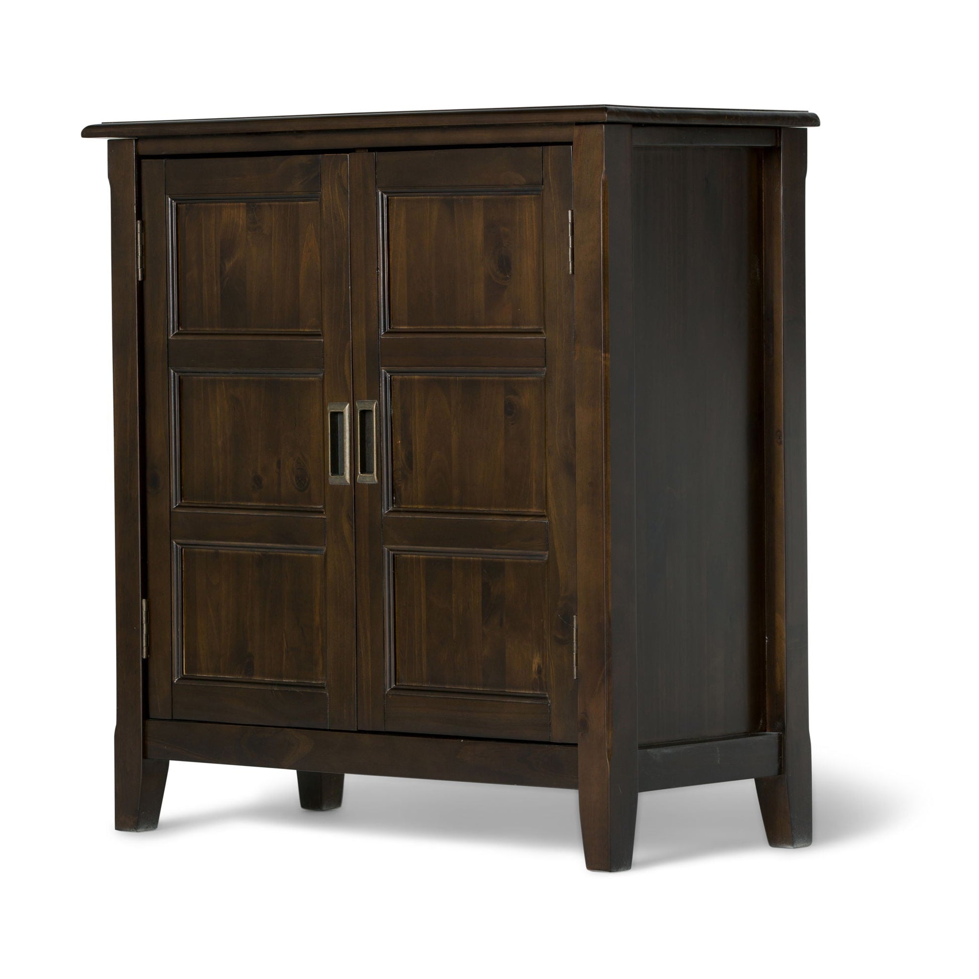 Burlington handcrafted low storage cabinet dark walnut with two paneled doors HouseOfZazla on Tampa Home & Garden Store