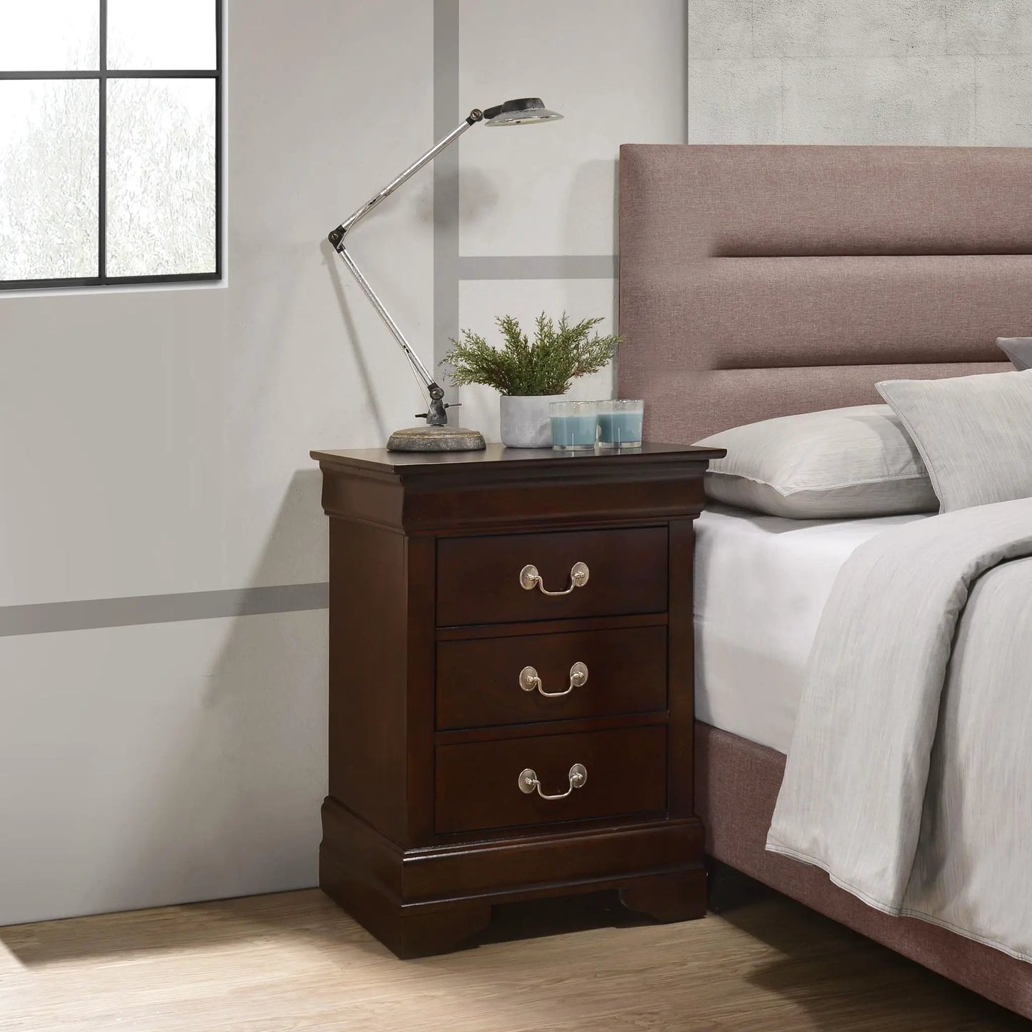 Louis Philippe Nightstand in Wood Veneer