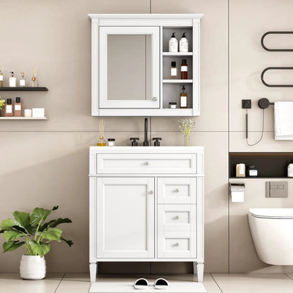 Bathroom Vanity with Top Sink and Mirror Cabinet