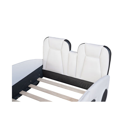 Race Car Shaped Twin Platform Bed with Wheels, pine wood construction, HouseOfZazla car bed on Tampa Home & Garden Store