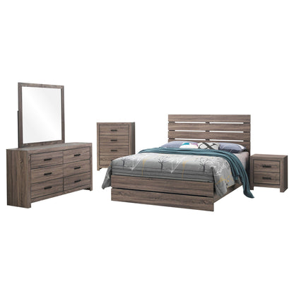 Geary slatted headboard 4-piece bedroom set with bed and dresser w/mirror HouseOfZazla on Tampa Home & Garden Store