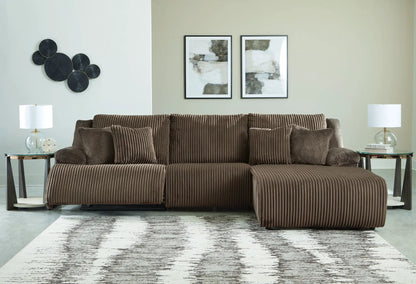 Top Tier Corduroy Reclining Sectional with Chaise