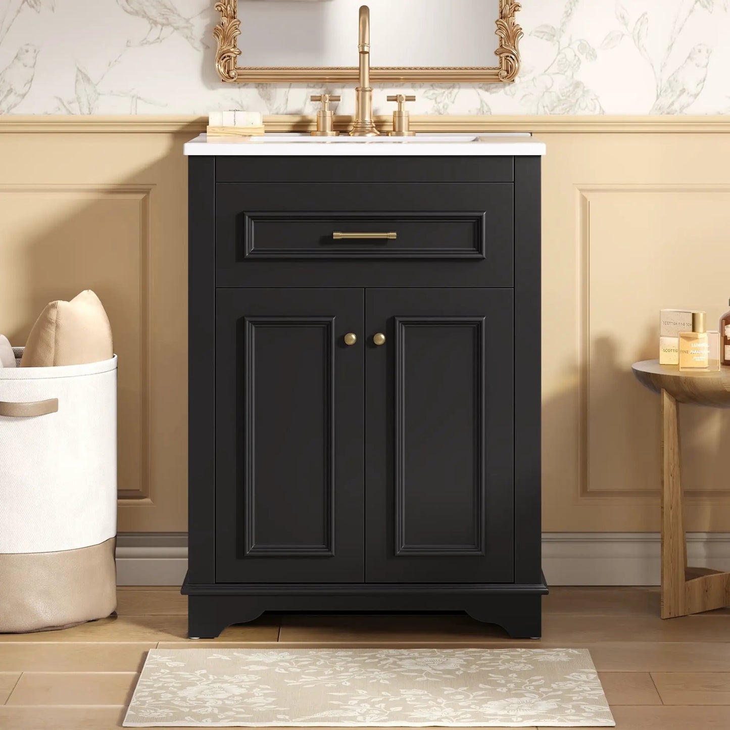Bathroom Vanity With Integrated Sink and Cabinet