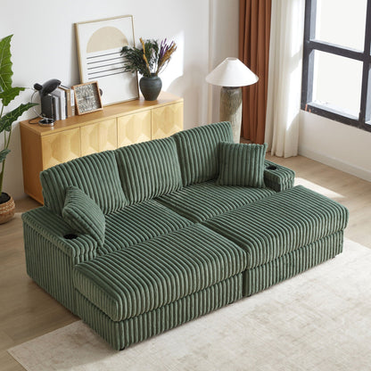 3 Seater Sofa With 2 Ottomans and Storage