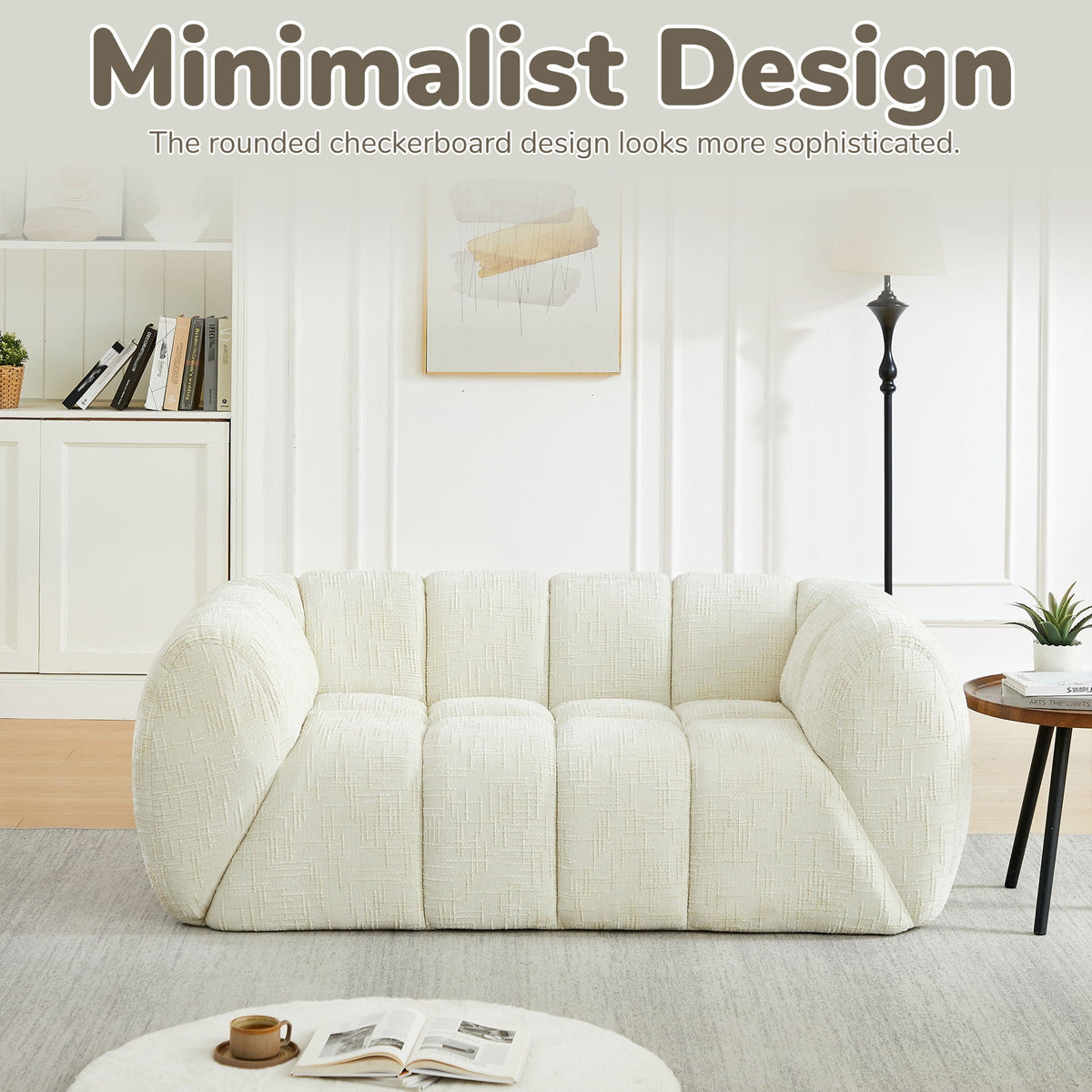 Rounded Cloud Sofa and Piano Key Backrest Design