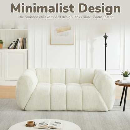 Rounded Cloud Sofa and Piano Key Backrest Design