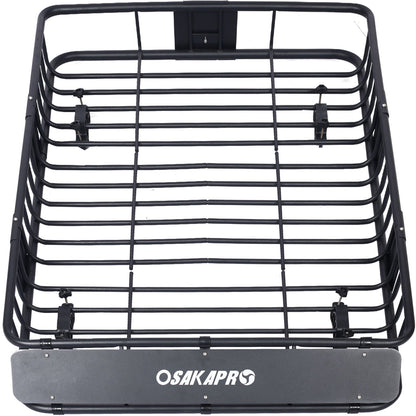 Motoring Rooftop Cargo Carrier Basket, black steel, universal fit roof rack, HouseOfZazla on Tampa Home & Garden Store