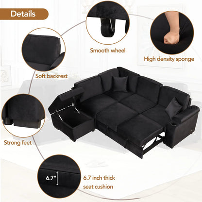 Sleeper Sofa Bed With Storage 2 In 1 Couch
