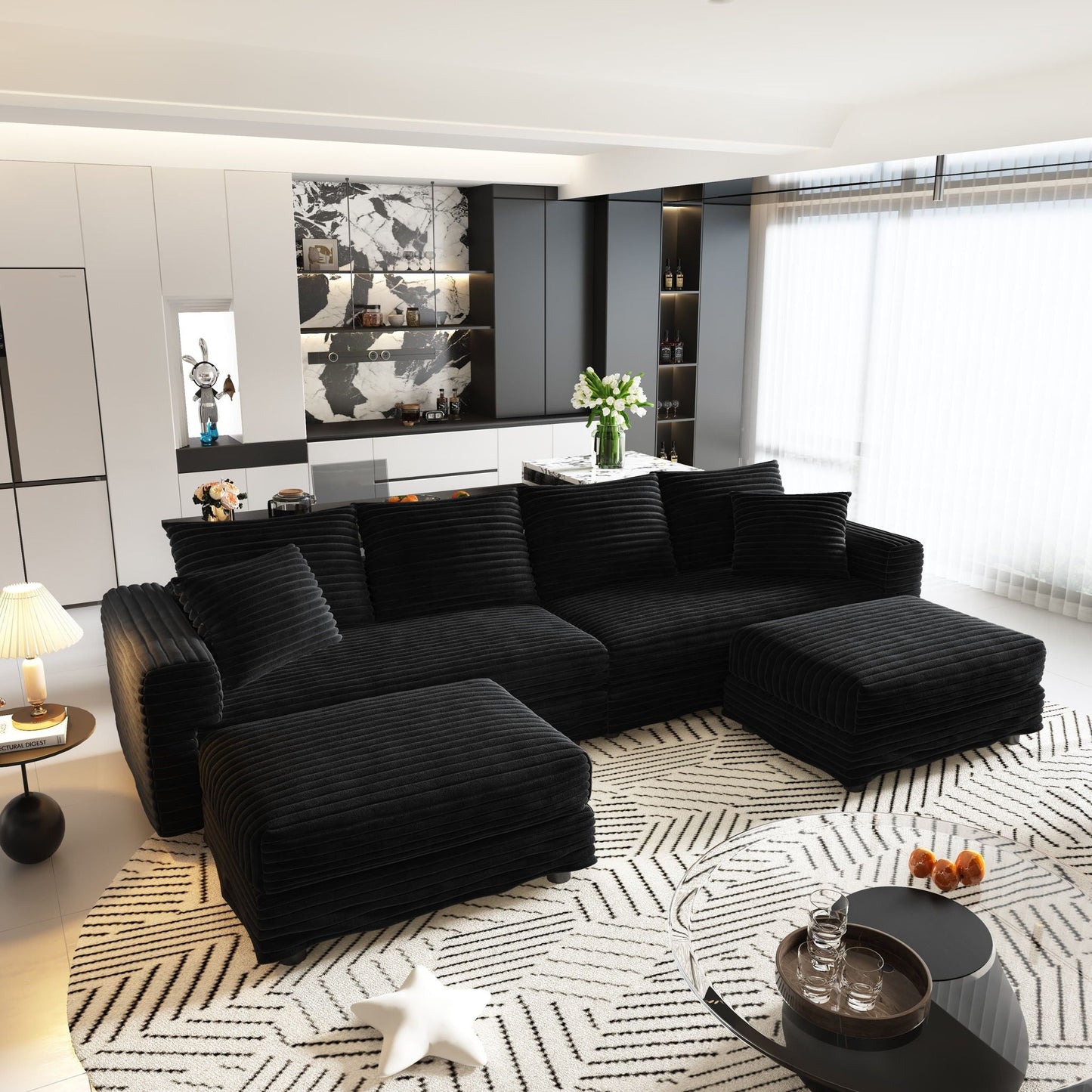 Modern Deep Seat Upholstered Sofa and Couch