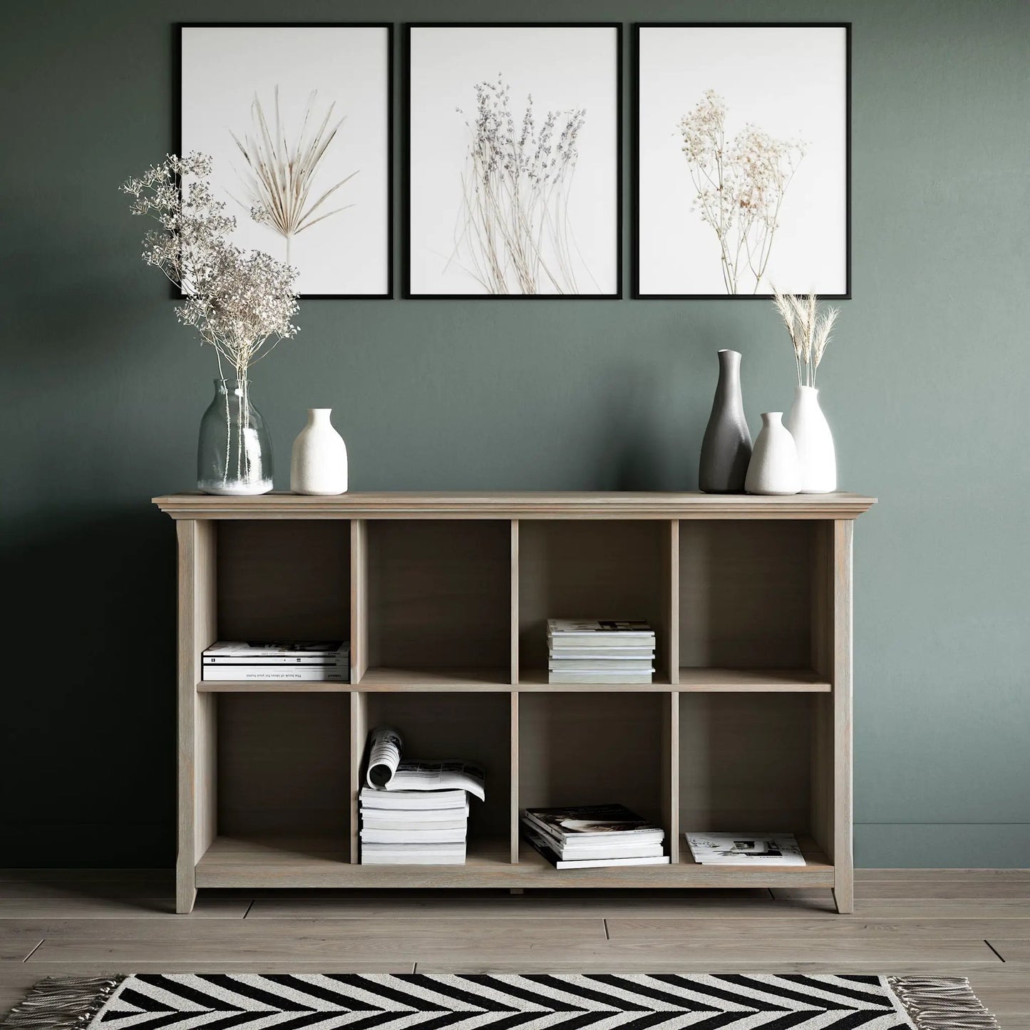 Amherst cube storage bookcase by Unique Piece Furniture in natural wood with multiple cubbies on Tampa Home & Garden Store
