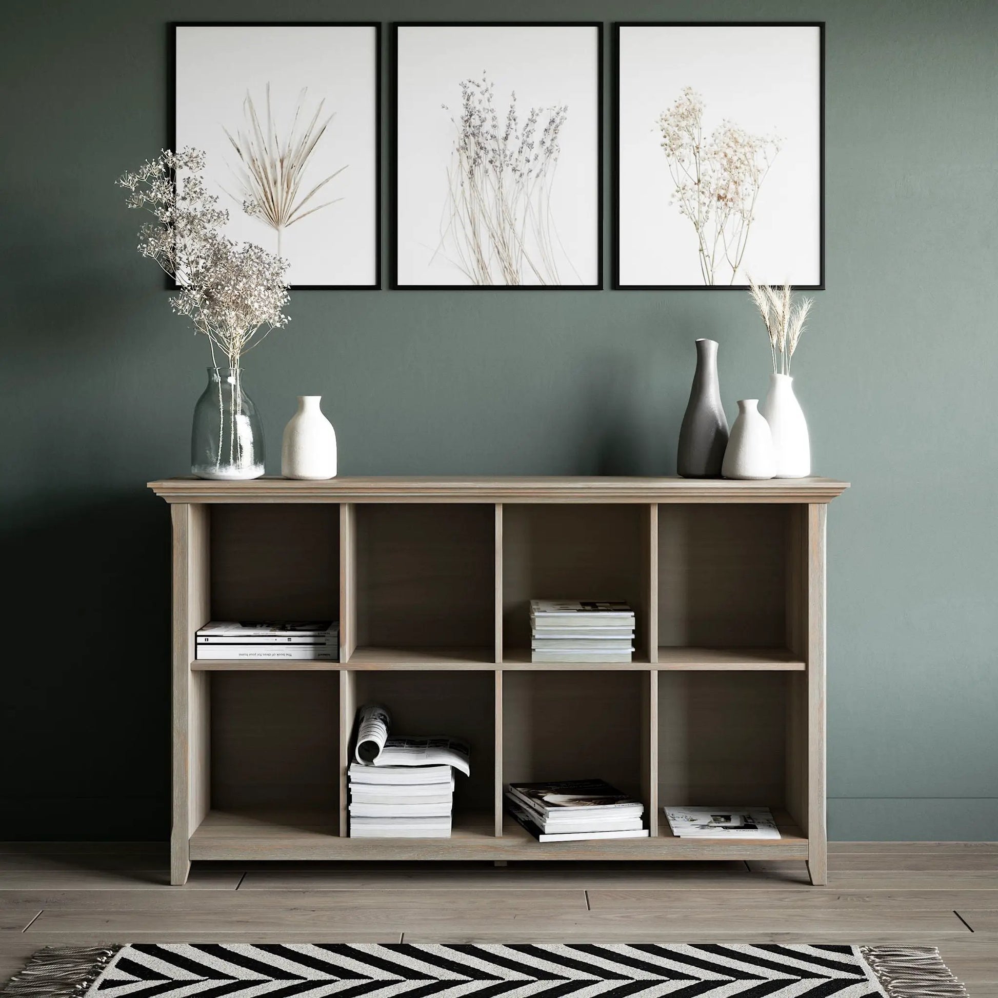 Amherst cube storage bookcase by Unique Piece Furniture in natural wood with multiple cubbies on Tampa Home & Garden Store