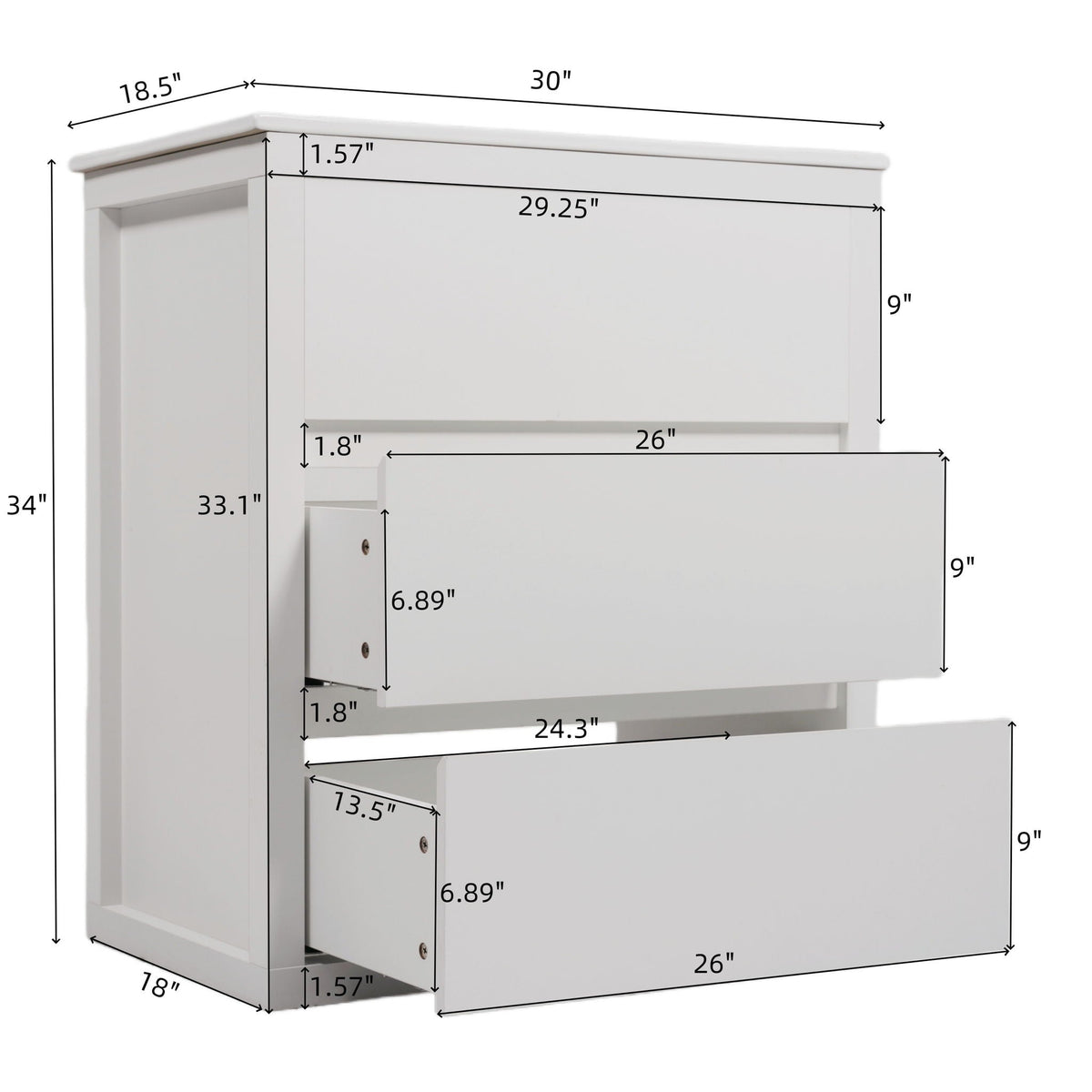Freestanding white bathroom vanity with ceramic sink and 2 full-extension drawers HouseOfZazla on Tampa Home & Garden Store